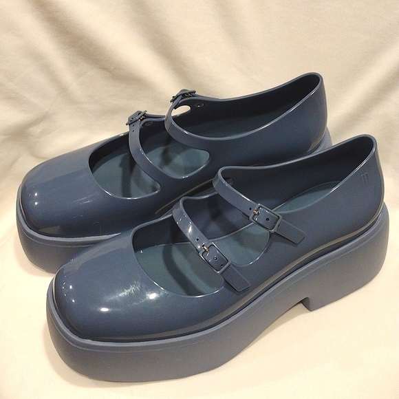 Melissa Shoes Melissa Dusty Blue Womens Jelly Farah Platform Mary